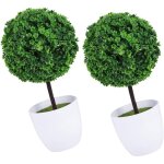 Dpzo - 2 pcs topiaire boule artificielle, plantes vertes simulées en pot pour décoration de jardin et ... Dpzo - 2 pcs topiaire boule artificielle, plantes vertes simulées en pot pour décoration de jardin et ...
