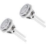 Dpzo - 2 pi�ces boutons poussoirs de toilette double chasse bouton 38mm standard chrome plaqu� argent ...