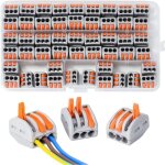 Dpzo - 50 pcs connecteurs electriques 3 entres cosse electrique - bornier raccord rapide bornes de connexion ...