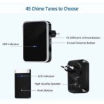 Dpzo - pas besoin de piles]sonnette sans fil, sonnette de porte �tanche kit de carillon electronique ...