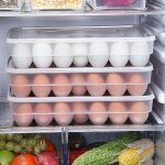 Dpzo - bo�te � ?ufs en plastique cuisine grand bo�te rangement d'oeufs grille porte oeufs en r�frig�rateur ...
