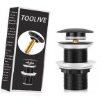 Dpzo - jamais utilis]bonde de lavabo noire universelle sans trop - plein, pop - up automatique pour ...
