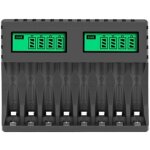 Dpzo - chargeur de batterie �cran lcd chargeurs intelligents intelligents � 8 emplacements pour piles ...