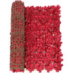 Dpzo - cl�ture artificielle en feuillage, plante haie d�corative pour balcon et jardin, 0. 53m rouge
