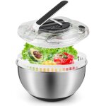 Dpzo - essoreuse  salade 3, 5l en acier inoxydable grande, panier a salade avec couvercle, base antidrapante ...