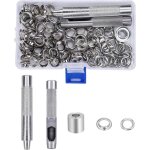 Dpzo - kit oeillets m�talliques 10mm, 100 pcs avec bo�te de rangement pour toile, b�che, rideaux de r�paration ...