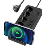 Dpzo - multiprises electrique, 11 in 1 bloc multiprise, multiprise avec interrupteur parafoudre, 4 prises ...