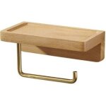 Dpzo - porte papier toilette double installation bois massif htre drouleur support papier wc mural ...