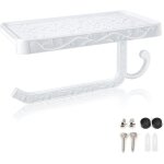 Dpzo - porte - papier toilette mural, hicoosee support papier toilette avec plateforme de rangement pour ...