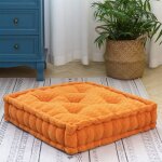 Dpzo - pouf de coussin de sol, coussin de m�ditation en chenille, �pais pour canap� et yoga, orange, ...