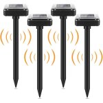 Dpzo - r�pulsif solaire � ultrason anti - taupe, lot de 4 pour taupes, campagnols et autres animaux creus�s ...