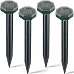 Dpzo - r�pulsif taupe ultrason solaire, lot de 4, anti - taupe et serpent, ip65 pour lutte antiparasitaire ...
