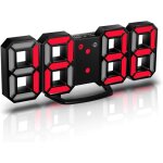 Dpzo - r�veille - matin 3d led digital, horloge murale avec 3 niveaux de luminosit� et fonction de r�p�tition, ...