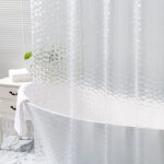 Dpzo - rideau de douche 180x200 cm avec aimant en bas, rideau salle de bain semi - transparent impermable ...