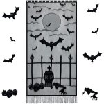 Dpzo - rideaux d'halloween décoration de porte, fenêtre en dentelle noir avec squelette et chauve - souris, ... Dpzo - rideaux d'halloween décoration de porte, fenêtre en dentelle noir avec squelette et chauve - souris, ...