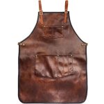 Dpzo - tablier de chef pour hommes femmes tablier en cuir imperm�able avec poches sangles crois�es pour ...