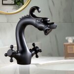 Dragon robinet antique bassin robinet vier mitigeur 2 poignes noir stand robinet vier pour salle de ...
