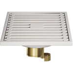 Drain de sol blanc laiteux d�sodorisant salle de bain tout en cuivre universel grand d�placement cr�me ...