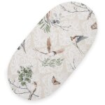 Drap en coton pour couffin boho 75x35 cm - oiseaux marron