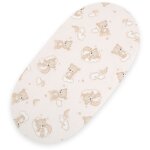 Drap en coton pour couffin boho 75x35 cm - ourson beige avec arc - en - ciel