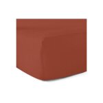 Drap - housse 100% coton 57 fils tomette - 80 x 200 cm - bonnet 30 cm