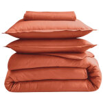 Drap housse 100% coton bio bonnet 30 cm terracotta 180x200 cm