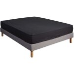 Drap housse 100% coton noir - bonnet 27 cm 150x190