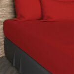 Drap housse 140x200 cm en coton 57 fils soleil d'ocre rouge
