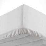 Douceur d'intérieur - drap housse 160x200 cm - bonnet 30 cm - 100% coton - blanc Douceur d'intérieur - drap housse 160x200 cm - bonnet 30 cm - 100% coton - blanc