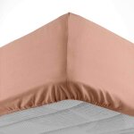 Drap housse 160x200 cm - bonnet 30 cm - 100% coton - rose p�le