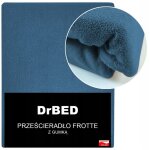 Drap - housse 160x200 �ponge �paisse �lastique bleu poli