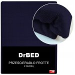 Drap - housse 160x200 en �ponge respirante et polaire bleu marine poli