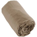 Drap housse 180x200cm en flanelle de coton coloris ficelle - hedda