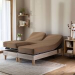 Terre de nuit - drap housse caramel pour lit articul jersey extensible 2x80x200