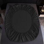 Drap - housse coton 200x220 + 25 noir