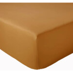 Drap housse coton bonnet 23 cm fabriqu� en france marron clair 70x190 cm