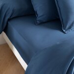 Someo - drap housse coton lavé bonnet 30 cm bleu marine 70x190 - celeste Someo - drap housse coton lavé bonnet 30 cm bleu marine 70x190 - celeste