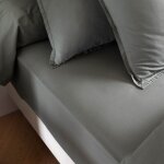 Someo - drap housse coton lav bonnet 30 cm kaki 90x200 - celeste