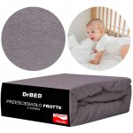 Drap - housse �ponge 120 x 60 cm avec bande �lastique, gris, respirant, poli