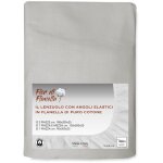 Drap - housse en flanelle flanelle grise fior di flonella � toutes les tailles 1 place