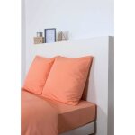 Drap housse grand bonnet uni microfibre 160x200 cm corail