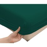 Drap - housse en jersey vert bouteille 80 - 90x200 + 30