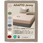 Draps housse jersey adapto tortora - coton stretch h30cm - single, queen, double cm. 180x200