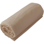Drap housse jersey uni en 100% coton beige fonc� 140x190 cm