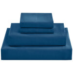 Drap - housse king extra profond 40 cm, tissu frais luxe h�telier, pour matelas 35?45 cm, bleu marine ...