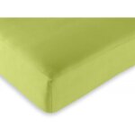Drap housse - ling - 160 x 200 cm - vert anis - coton - 57 fils / cm�