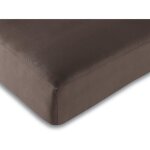 Drap housse - ling - chocolat - 160 x 200 cm - coton - 57 fils / cm�