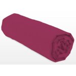 Drap - housse - lovely home - lh71611 - 160x200 + 30 cm - fuchsia