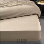 Douceur d'intérieur - drap housse 160x200 cm - percale 100% coton - bonnet 30 cm - sable Douceur d'intérieur - drap housse 160x200 cm - percale 100% coton - bonnet 30 cm - sable