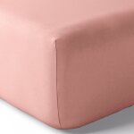 Coton pur - drap housse percale 'julian' avec bonnet 35 cm toutes dimensions julian rose poudr� - 160 ...